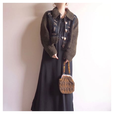 "Sandy Starkman" suede × knitted jacket