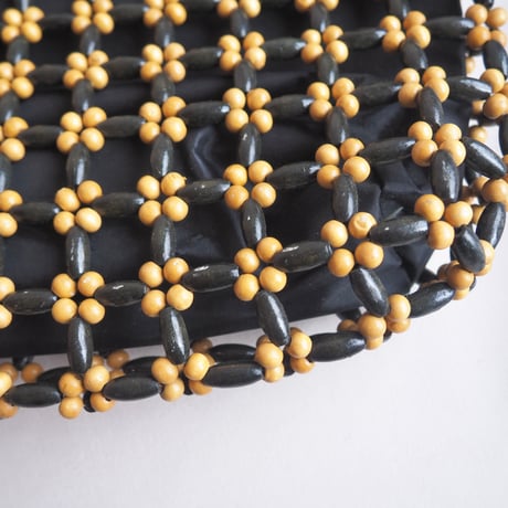 vintage wood beads shoulder bag