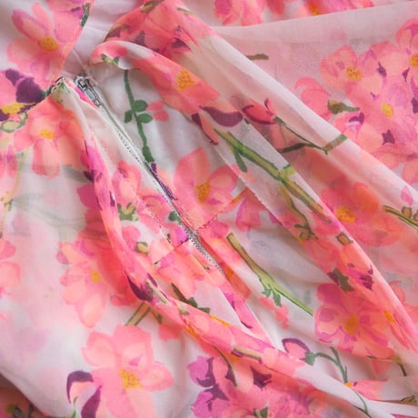 70s〜 floral strap maxi dress