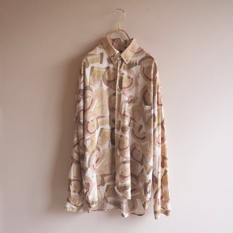 vintage abstract print blouse