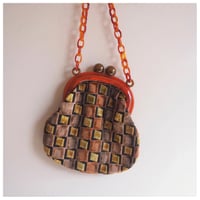 60〜70s lucite chain velvet bag