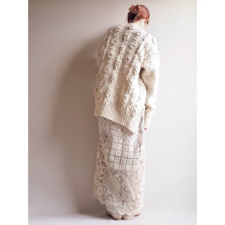 "Ruff Hewn" wool popcorn cable cardigan