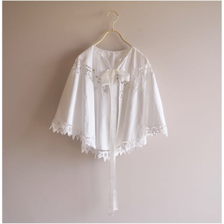 60〜70s battenberg lace collar cape