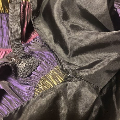 vintage metallic gather maxi skirt