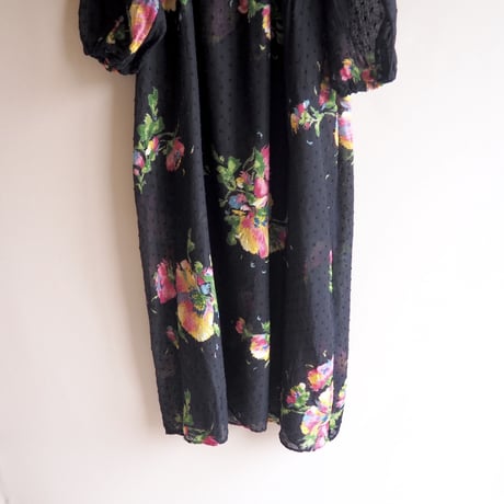 80〜90s floral sheer maxi dress