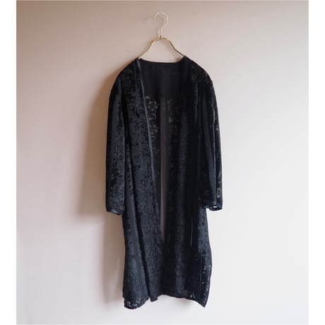 vintage floral velvet sheer robe
