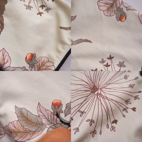 70s "Teddi of California" floral piping cardigan