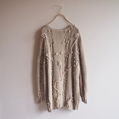 vintage popcorn oversized design sweater