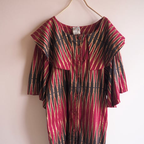 "The African Village" big collar tunic dress & skirt (BD×BK)