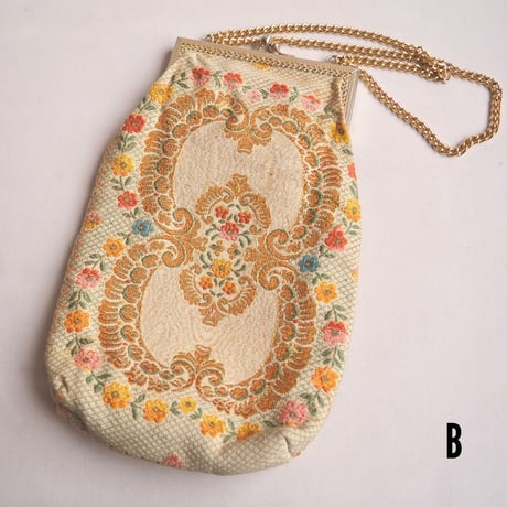 50s〜 made in Italy floral tapestry bag