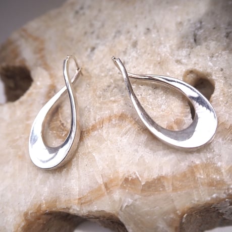vintage silver925 wave hoop earrings