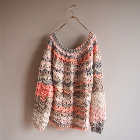 vintage oversized switching design sweater