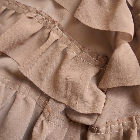 vintage ruffle semi sheer blouse
