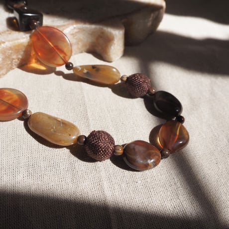 vintage amber beads necklace