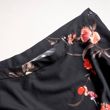 70〜80s floral maxi flare skirt