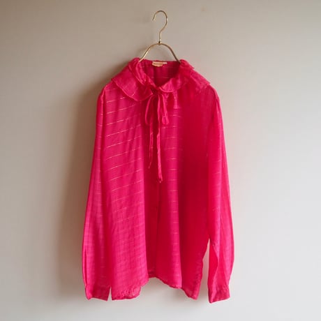 vintage plaid sheer ruffle blouse