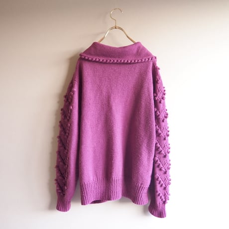 vintage popcorn design cardigan