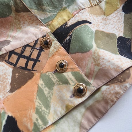 "Nostalghia" silk abstract print blouse