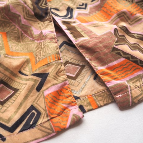 "The African Village" big collar tunic dress (PK×BE)