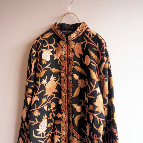 vintage floral embroidered kashmir jacket