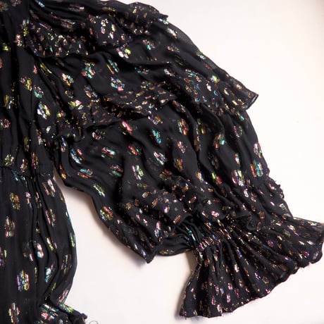 90s "ANGIE" metallic chiffon maxi dress