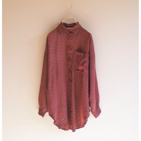 "O.B.MOON" abstract satin blouse & pants set