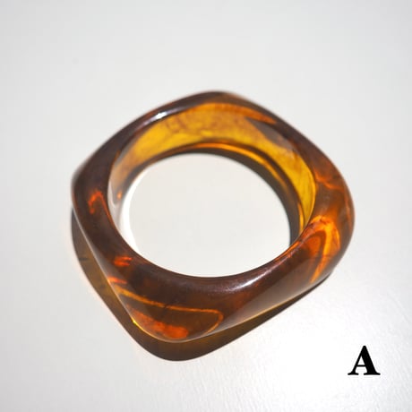 vintage clear & amber bangle
