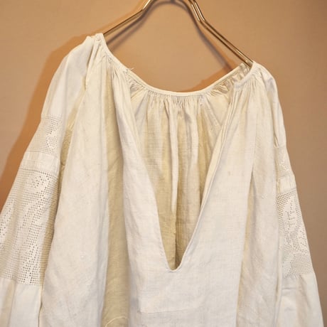 30s ukrainian white lace blouse