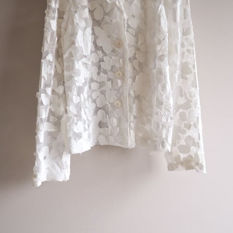 vintage floral embroidered sheer jacket