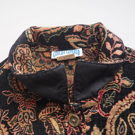 80〜90s "GOTCHA COVERED" paisley chenille jacket