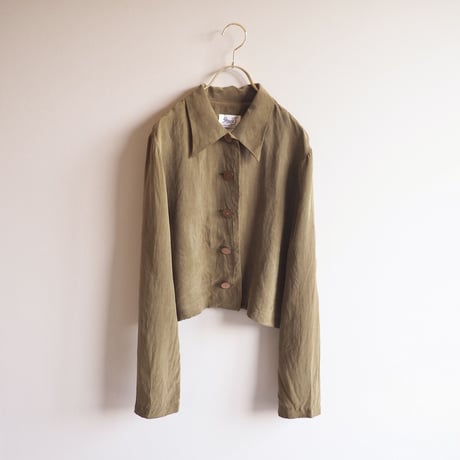 made in USA rayon olive set up (blouse & skirt)