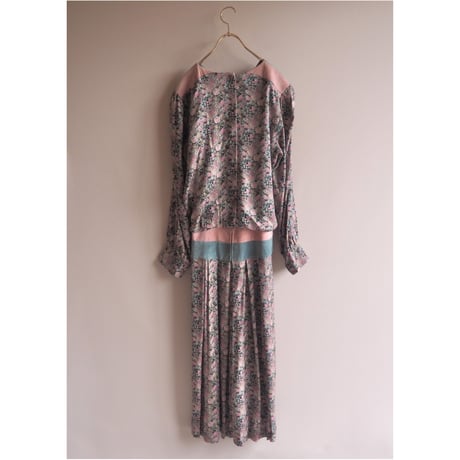 70s "Patty O'neil" floral suede maxi dress