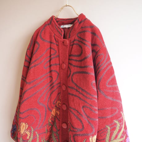 made in Italy floral knit coat