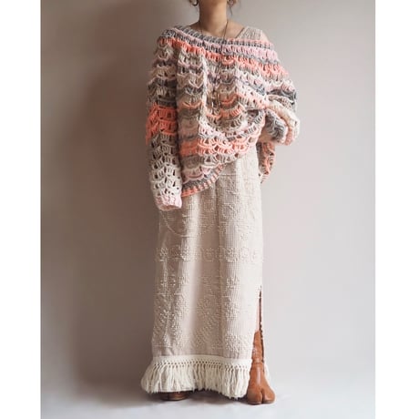 vintage oversized switching design sweater