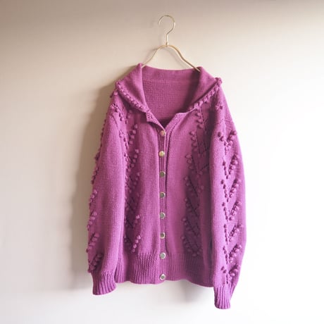 vintage popcorn design cardigan