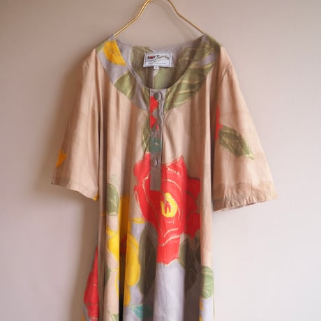 made in Italy floral cotton flare dress