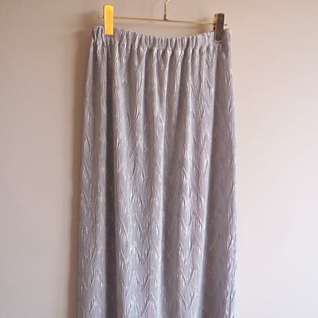 made in USA silver micro pleated maxi skirt