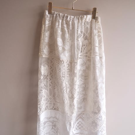 original remake lace patchwork maxi skirt 【A】