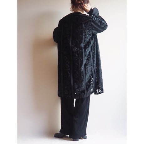 vintage floral velvet sheer robe