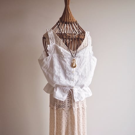 1900〜1920s antique eyelet lace corset cover