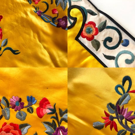 60〜70s chinese floral embroidered robe