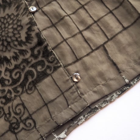 "Coldwater Creek" botanical velvet sheer blouse