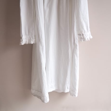 60〜70s ruffle lace cotton maxi dress
