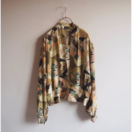 "Nostalghia" silk abstract print blouse