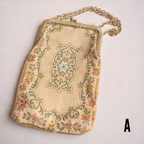 50s〜 made in Italy floral tapestry bag