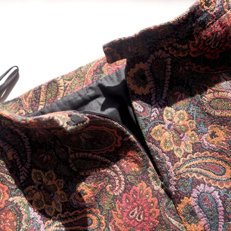 vintage paisley tapestry midi skirt