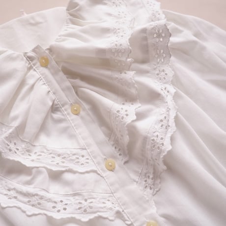 vintage ruffle lace collar blouse