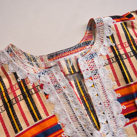 vintage african batik embroidered blouse