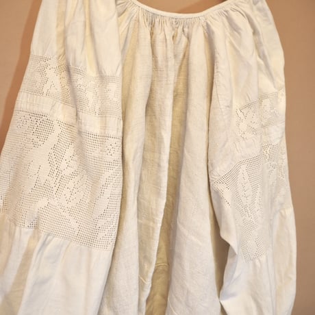 30s ukrainian white lace blouse