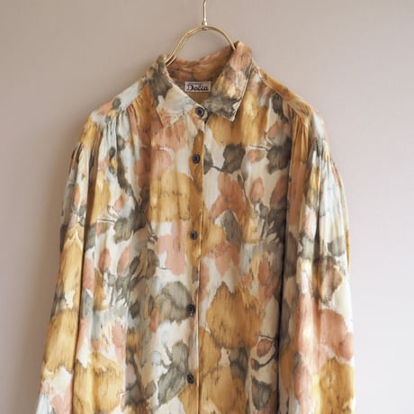 vintage floral gather blouse